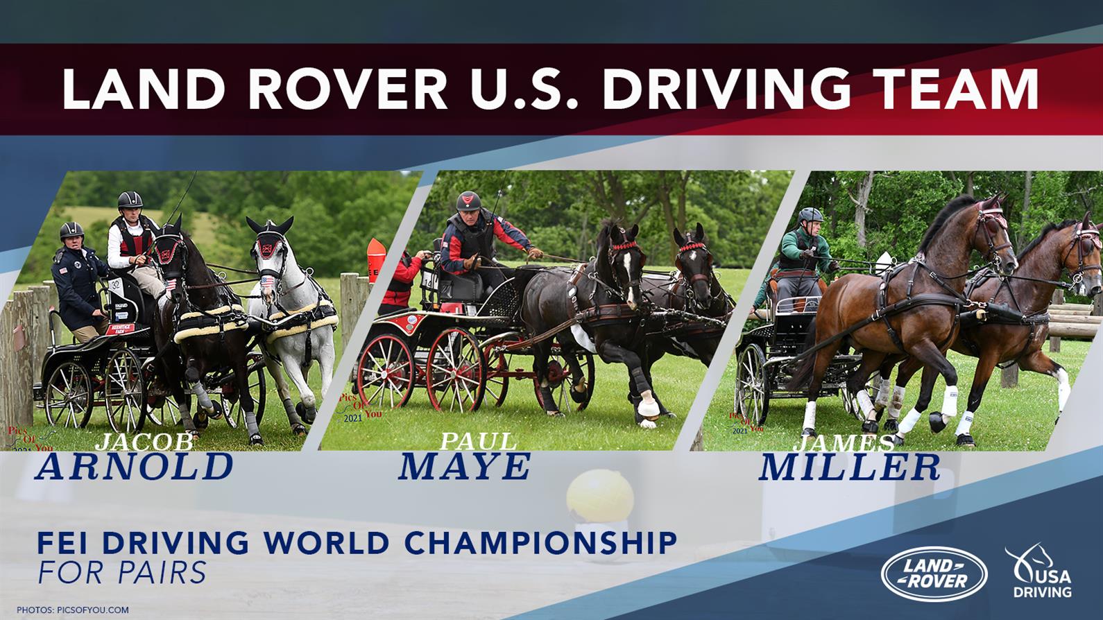 The U.S. team members for the 2021 FEI Driving World Championship for Pairs