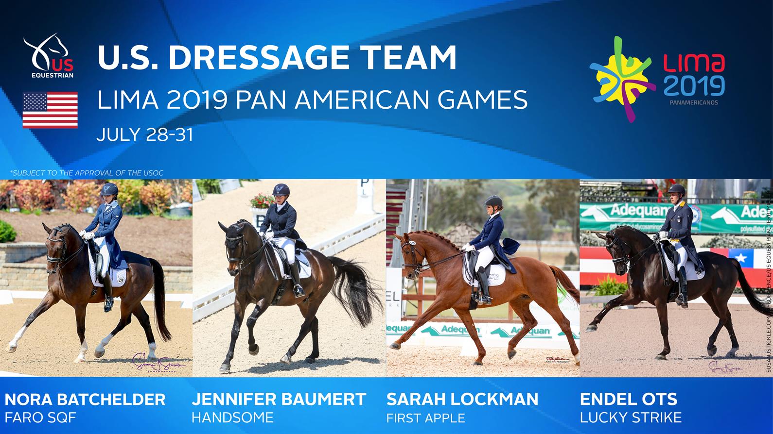 US Equestrian Nominates U.S. Dressage Team for Lima 2019 Pan American