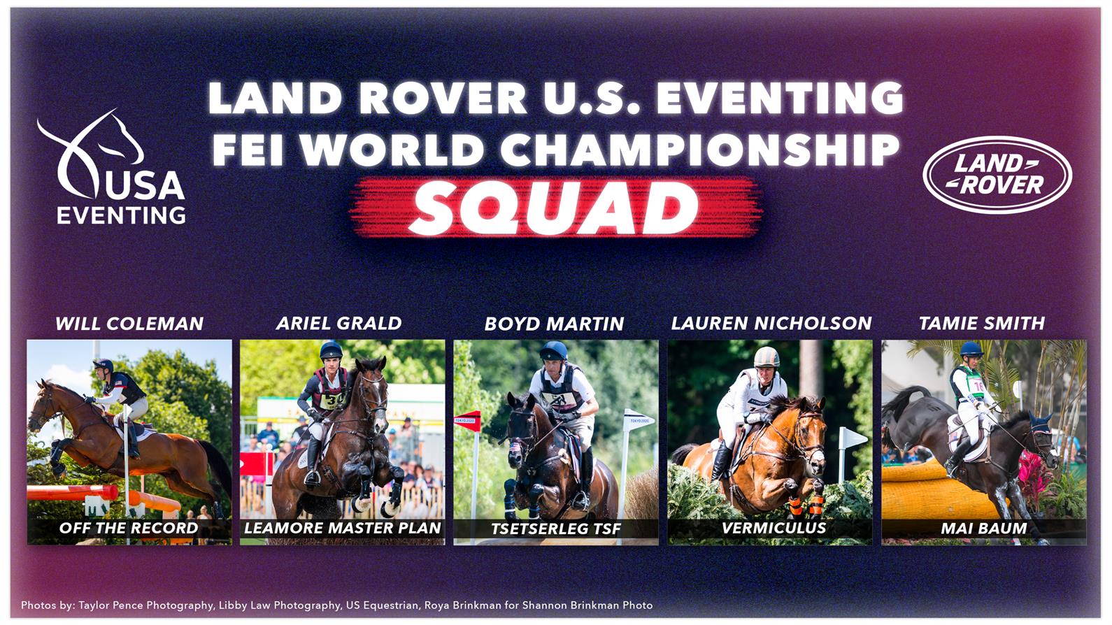 U.S. Eventing Team for the 2022 FEI World Championship