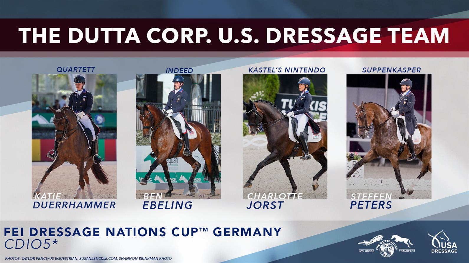 Team members for the 2022 FEI Dressage Nations Cup Germany